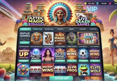 interface de casino en ligne avec jeux aztèques et bonus vip pour joueurs