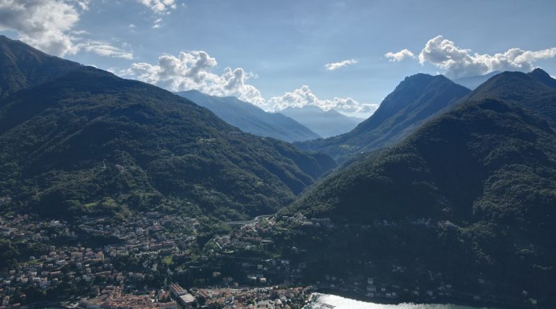 a city in the valley between mountains