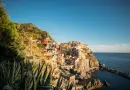 Picturesque italian village perched on cliffs above the ocean.