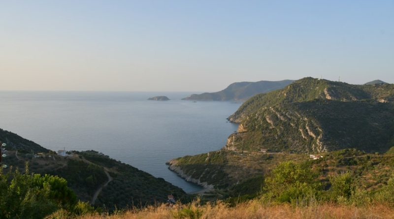 a large body of water surrounded by mountains